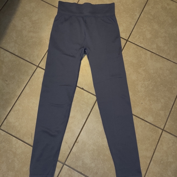 Sexy High Waist Spandex Tights Navy Dark Gym Pants Yoga Tights - Picture 2 of 7